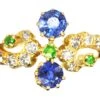 Edwardian 18ct Gold Twist Ring Set With Sapphires, Diamonds & Green Garnets -Antique Jewellery Company DSC06138 scaled 1