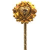 Victorian 15ct Gold Heart & Flowers Tie Pin Set With A Rose Diamond -Antique Jewellery Company DSC06166