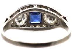 Early 20th Century Platinum, Square Cut Sapphire & Diamond Ring 11 Early 20th Century Platinum, Square Cut Sapphire & Diamond Ring -Antique Jewellery Company DSC06168 scaled 1