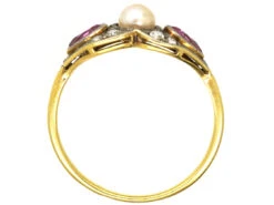 Edwardian 18ct Gold, Platinum, Pink Sapphire & Diamond Ring 15 Edwardian 18ct Gold, Platinum, Pink Sapphire & Diamond Ring -Antique Jewellery Company DSC06185