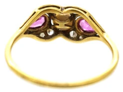 Edwardian 18ct Gold, Platinum, Pink Sapphire & Diamond Ring 16 Edwardian 18ct Gold, Platinum, Pink Sapphire & Diamond Ring -Antique Jewellery Company DSC06187