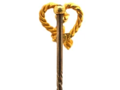 Edwardian 15ct Gold & Peridot Heart Shaped Tie Pin -Antique Jewellery Company DSC06203