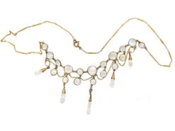Edwardian 15ct Gold, Moonstone & Sapphire Necklace 9 Edwardian 15ct Gold, Moonstone & Sapphire Necklace -Antique Jewellery Company DSC06206