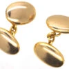 Victorian 18ct Gold Oval Plain Cufflinks 1 Victorian 18ct Gold Oval Plain Cufflinks -Antique Jewellery Company DSC06207