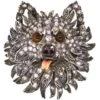 Victorian Dog’s Head Brooch Set With Diamonds With Enamel Tongue & Glass Eyes 1 Victorian Dog’s Head Brooch Set With Diamonds With Enamel Tongue & Glass Eyes -Antique Jewellery Company DSC06213