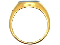 Edwardian 18ct Gold Signet Ring Set With Banded Onyx With Intaglio Of A Crowned Duke -Antique Jewellery Company DSC06301 1