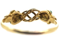 Late Georgian 15ct Gold Forget Me Not & Gold Knot Ring -Antique Jewellery Company DSC06305