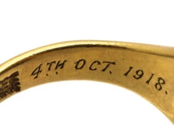 Edwardian 18ct Gold Signet Ring Set With Banded Onyx With Intaglio Of A Crowned Duke -Antique Jewellery Company DSC06313 1