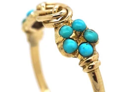 Late Georgian 15ct Gold Forget Me Not & Gold Knot Ring -Antique Jewellery Company DSC06321