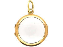 French 18ct Gold Round Double Sided Crystal Locket 10 French 18ct Gold Round Double Sided Crystal Locket -Antique Jewellery Company DSC06340 1