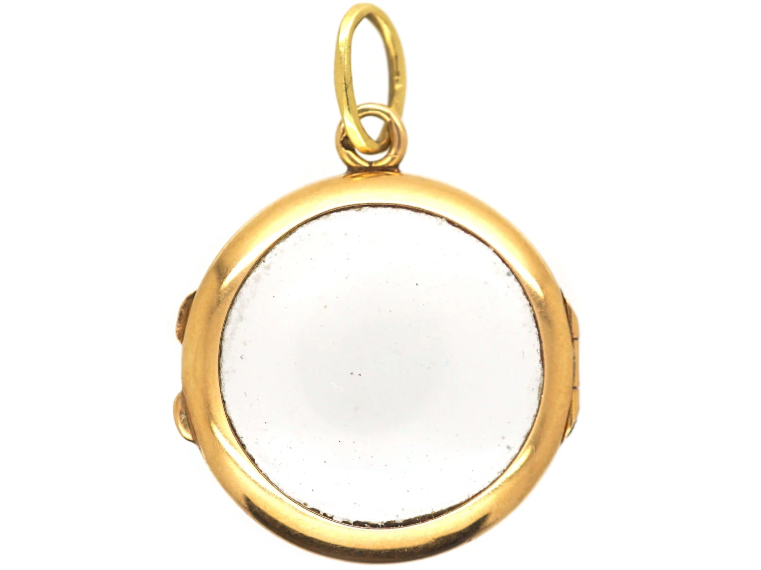 French 18ct Gold Round Double Sided Crystal Locket 6 French 18ct Gold Round Double Sided Crystal Locket - Image 4