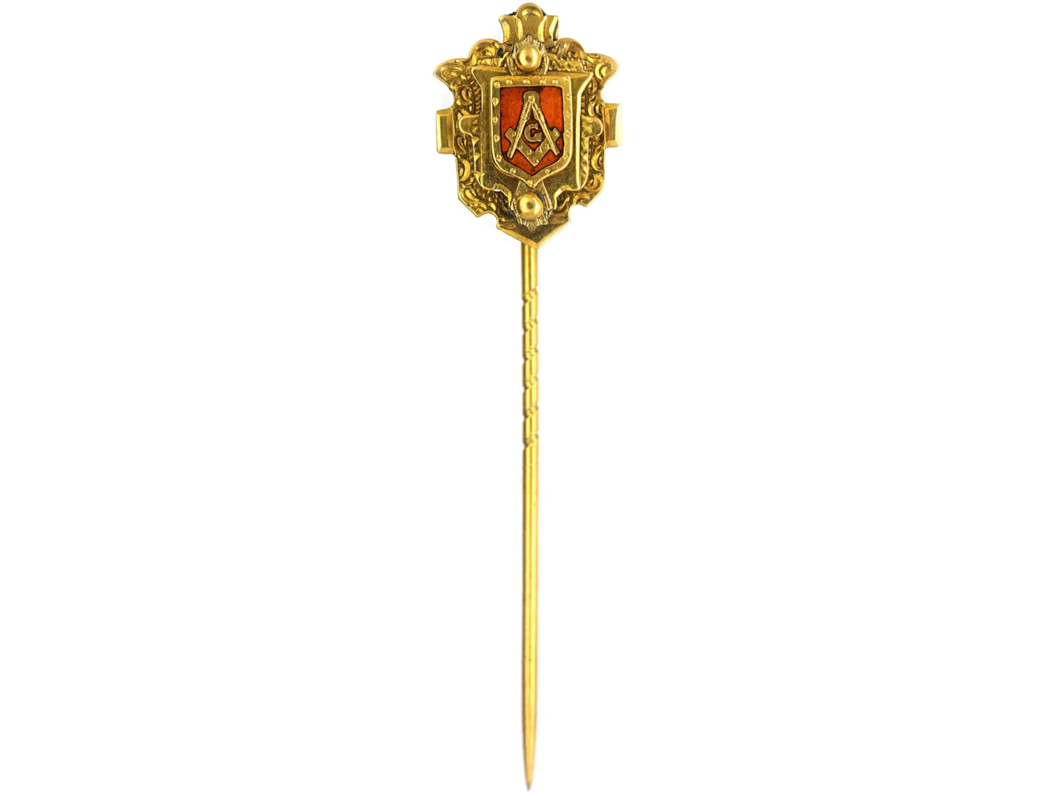 Victorian 15ct Gold & Enamel Masonic Tie Pin 4 Victorian 15ct Gold & Enamel Masonic Tie Pin - Image 2