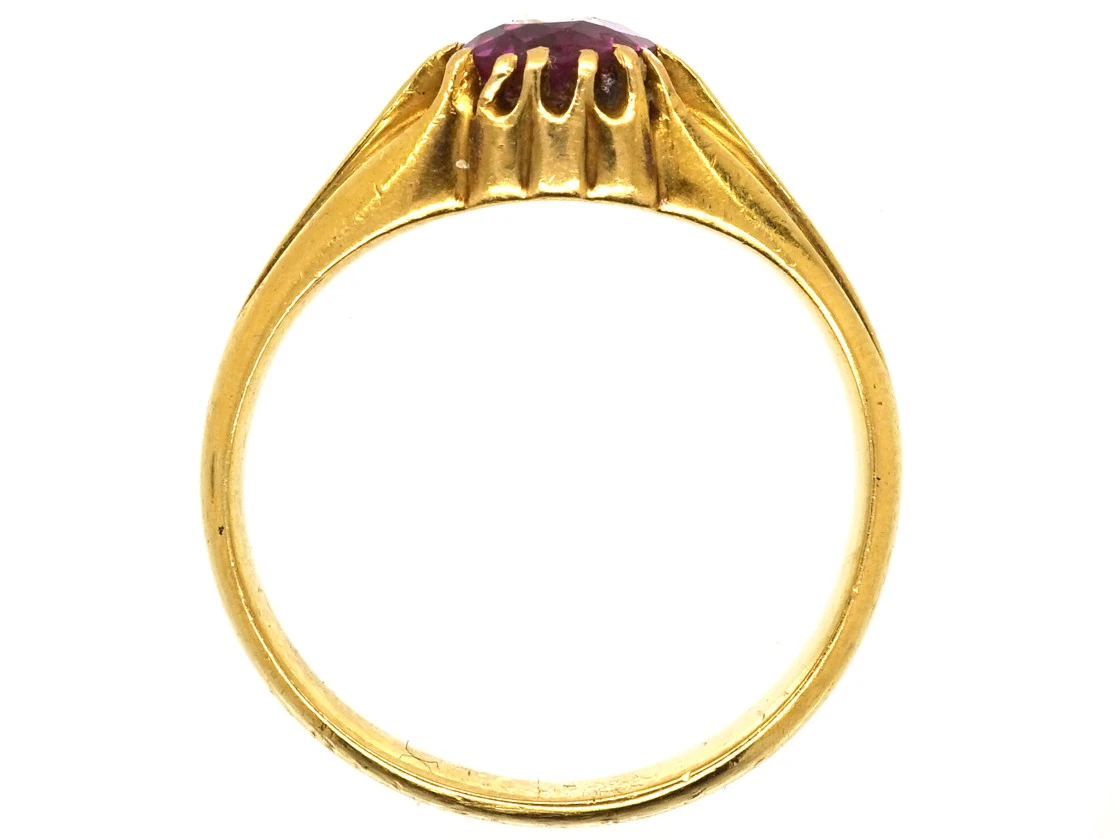 Victorian 18ct Gold & Pink Sapphire Ring 8 Victorian 18ct Gold & Pink Sapphire Ring - Image 6
