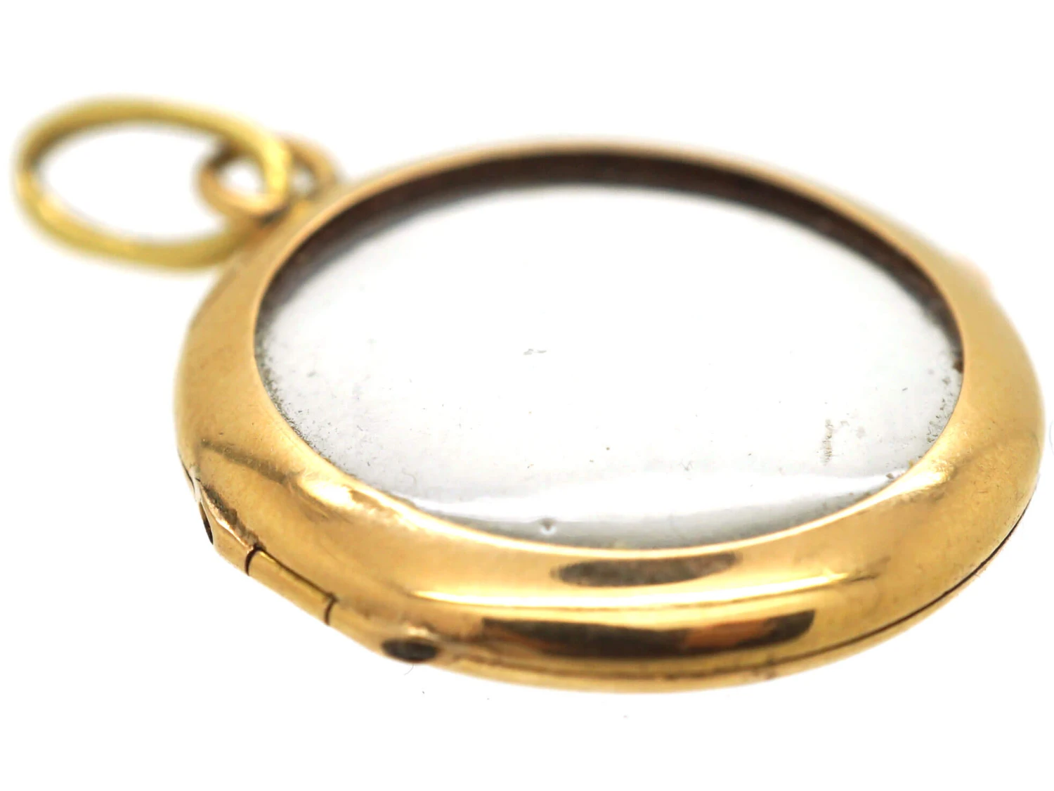 French 18ct Gold Round Double Sided Crystal Locket 5 French 18ct Gold Round Double Sided Crystal Locket - Image 3