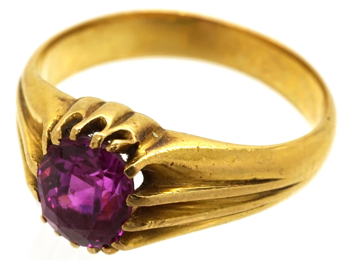 Victorian 18ct Gold & Pink Sapphire Ring 10 Victorian 18ct Gold & Pink Sapphire Ring - Image 8