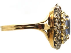 Edwardian 18ct Gold, Sapphire & Diamond Cluster Ring With Tiny Flower Motifs Around The Edge 11 Edwardian 18ct Gold, Sapphire & Diamond Cluster Ring With Tiny Flower Motifs Around The Edge -Antique Jewellery Company DSC06356