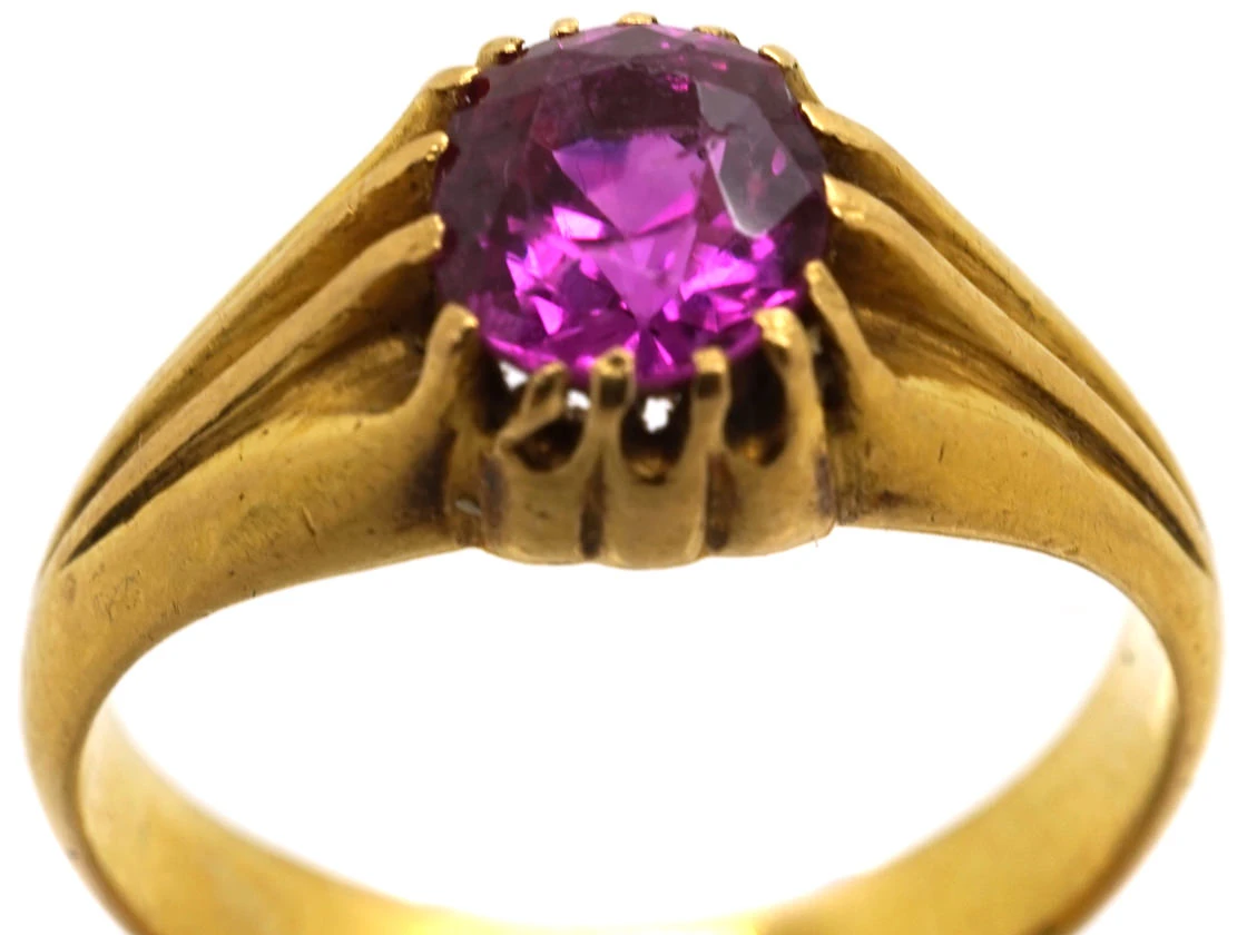 Victorian 18ct Gold & Pink Sapphire Ring 6 Victorian 18ct Gold & Pink Sapphire Ring - Image 4