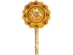 Victorian 15ct Gold Tie Pin Set With A Rose Diamond