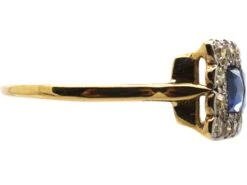 Art Deco 18ct & Platinum, Three Stone French Cut Sapphire & Diamond Ring 12 Art Deco 18ct & Platinum, Three Stone French Cut Sapphire & Diamond Ring -Antique Jewellery Company DSC06435 scaled 1