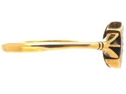 Edwardian 18ct Gold, Platinum, Blue Enamel & Rose Diamond Ring With Initial D 11 Edwardian 18ct Gold, Platinum, Blue Enamel & Rose Diamond Ring With Initial D -Antique Jewellery Company DSC06436