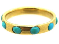 Victorian 18ct Gold & Turquoise Forget Me Not Eternity Ring -Antique Jewellery Company DSC06467 1