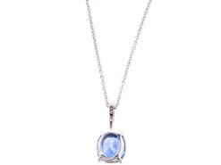 Ceylon Sapphire & Diamond Pendant On 18ct White Gold Chain 9 Ceylon Sapphire & Diamond Pendant On 18ct White Gold Chain -Antique Jewellery Company DSC06487