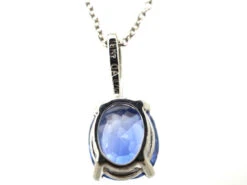 Ceylon Sapphire & Diamond Pendant On 18ct White Gold Chain 11 Ceylon Sapphire & Diamond Pendant On 18ct White Gold Chain -Antique Jewellery Company DSC06495