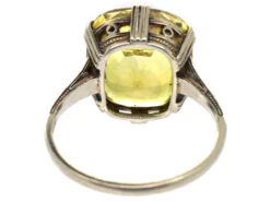 Art Deco Yellow Sapphire & White Gold Ring 9 Art Deco Yellow Sapphire & White Gold Ring -Antique Jewellery Company DSC06536