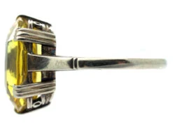 Art Deco Yellow Sapphire & White Gold Ring 11 Art Deco Yellow Sapphire & White Gold Ring -Antique Jewellery Company DSC06538