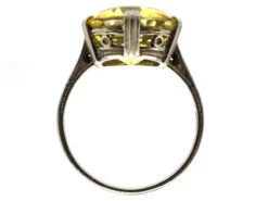 Art Deco Yellow Sapphire & White Gold Ring 12 Art Deco Yellow Sapphire & White Gold Ring -Antique Jewellery Company DSC06539