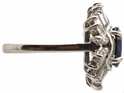 18ct White Gold, Sapphire & Diamond Cluster Ring 10 18ct White Gold, Sapphire & Diamond Cluster Ring -Antique Jewellery Company DSC06548