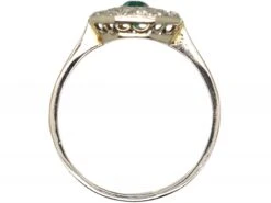 Early 20th Century Platinum, Emerald & Diamond Octagonal Cluster Ring 10 Early 20th Century Platinum, Emerald & Diamond Octagonal Cluster Ring -Antique Jewellery Company DSC06586 scaled 1