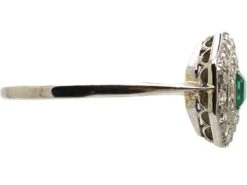 Early 20th Century Platinum, Emerald & Diamond Octagonal Cluster Ring 12 Early 20th Century Platinum, Emerald & Diamond Octagonal Cluster Ring -Antique Jewellery Company DSC06592 scaled 1