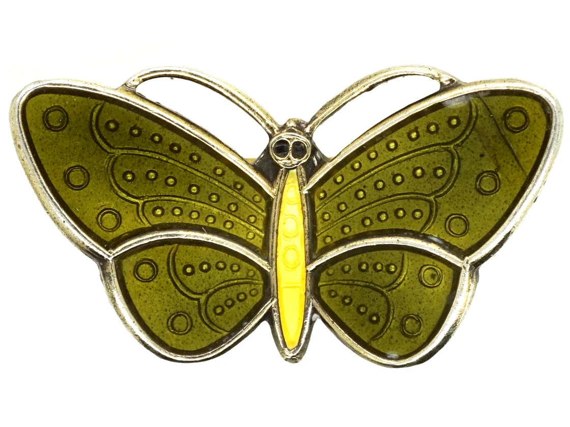 Small Green Enamel Butterfly Brooch 3 Small Green Enamel Butterfly Brooch