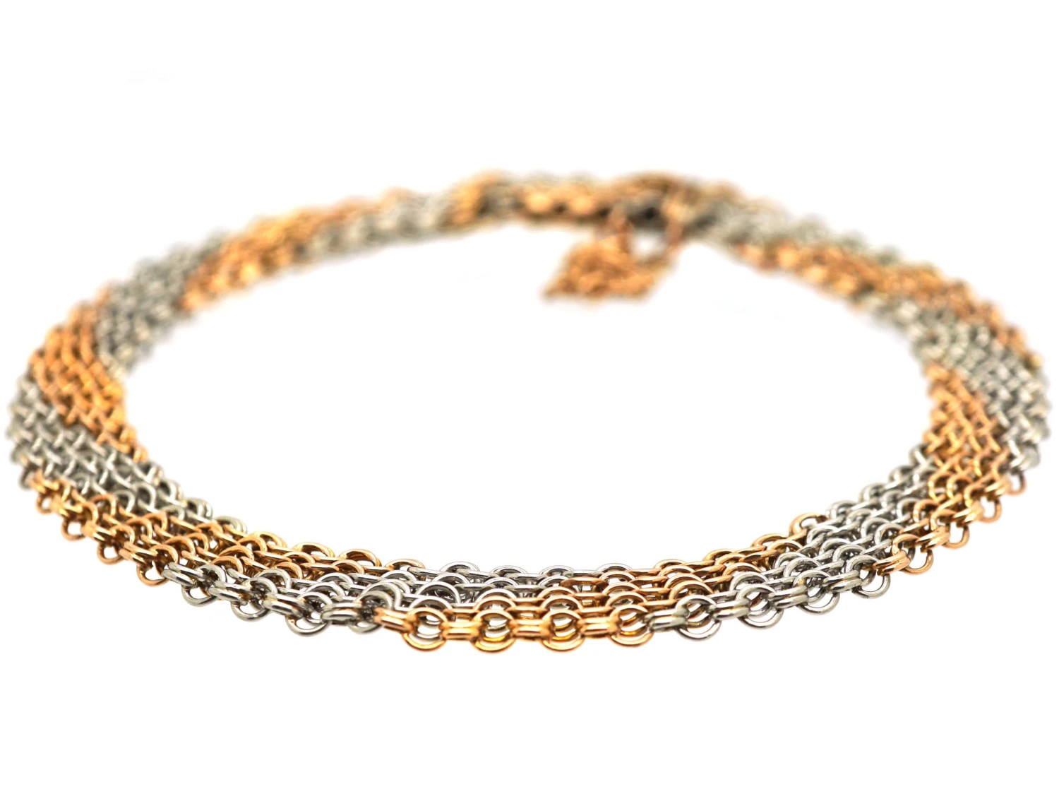 Edwardian 15ct Gold & Platinum Chevron Design Bracelet 4 Edwardian 15ct Gold & Platinum Chevron Design Bracelet - Image 2