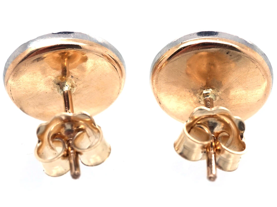 Art Deco Diamond & Onyx Round Earrings 5 Art Deco Diamond & Onyx Round Earrings - Image 3