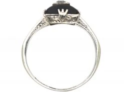Art Deco 18ct White Gold, Onyx & Diamond Rectangular Shaped Ring 9 Art Deco 18ct White Gold, Onyx & Diamond Rectangular Shaped Ring -Antique Jewellery Company DSC06662 scaled 1