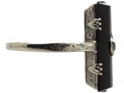 Art Deco 18ct White Gold, Onyx & Diamond Rectangular Shaped Ring 10 Art Deco 18ct White Gold, Onyx & Diamond Rectangular Shaped Ring -Antique Jewellery Company DSC06666 scaled 1