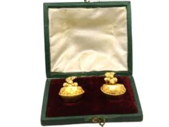 Victorian 15ct Gold Earrings With Grapes Motif In Original Case -Antique Jewellery Company DSC06694 scaled 1