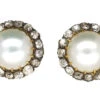 Edwardian Large 18ct Gold Pearl & Diamond Cluster Earrings 2 Edwardian Large 18ct Gold Pearl & Diamond Cluster Earrings -Antique Jewellery Company DSC06696
