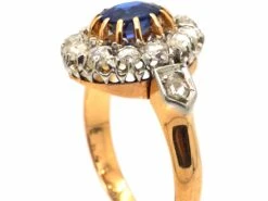 French Import Early 20th Century 18ct Gold, Rose Diamond & Sapphire Oval Cluster Ring 9 French Import Early 20th Century 18ct Gold, Rose Diamond & Sapphire Oval Cluster Ring -Antique Jewellery Company DSC06703 scaled 1