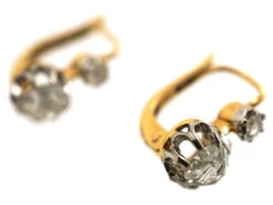 French 18ct Gold, Rose Diamond Drop Earrings 8 French 18ct Gold, Rose Diamond Drop Earrings -Antique Jewellery Company DSC06706