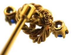 Edwardian 15ct Gold & Sapphire Lover’s Knot Tie Pin 8 Edwardian 15ct Gold & Sapphire Lover’s Knot Tie Pin -Antique Jewellery Company DSC06718 1