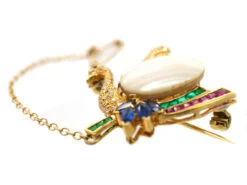 18ct Gold Gem Set Swan Brooch 9 18ct Gold Gem Set Swan Brooch -Antique Jewellery Company DSC06720