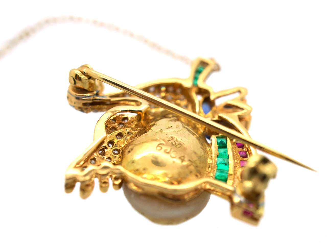 18ct Gold Gem Set Swan Brooch 6 18ct Gold Gem Set Swan Brooch - Image 4