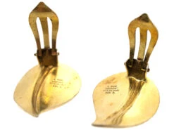 Silver Gilt Norwegian Blue Enamel Clip On Leaf Earrings 11 Silver Gilt Norwegian Blue Enamel Clip On Leaf Earrings -Antique Jewellery Company DSC06726