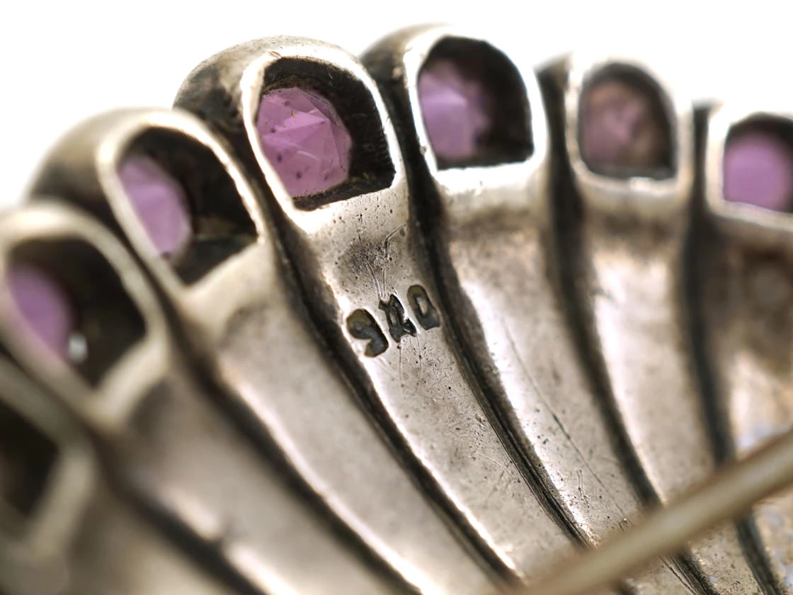 Edwardian Silver & Coloured Paste Peacock Brooch 5 Edwardian Silver & Coloured Paste Peacock Brooch - Image 3