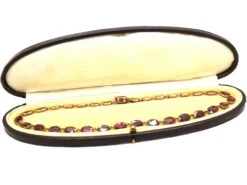 Georgian 9ct Gold Garnet Riviere Necklace In Original Case 8 Georgian 9ct Gold Garnet Riviere Necklace In Original Case -Antique Jewellery Company DSC06770 scaled 1