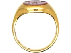 Early 20th Century 18ct Gold Signet Ring With Carnelian Intaglio Of An Eagle -Antique Jewellery Company DSC06798 scaled 2