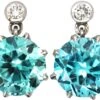 Early 20th Century 18ct White Gold, Zircon & Diamond Drop Earrings 1 Early 20th Century 18ct White Gold, Zircon & Diamond Drop Earrings -Antique Jewellery Company DSC06799 scaled 1